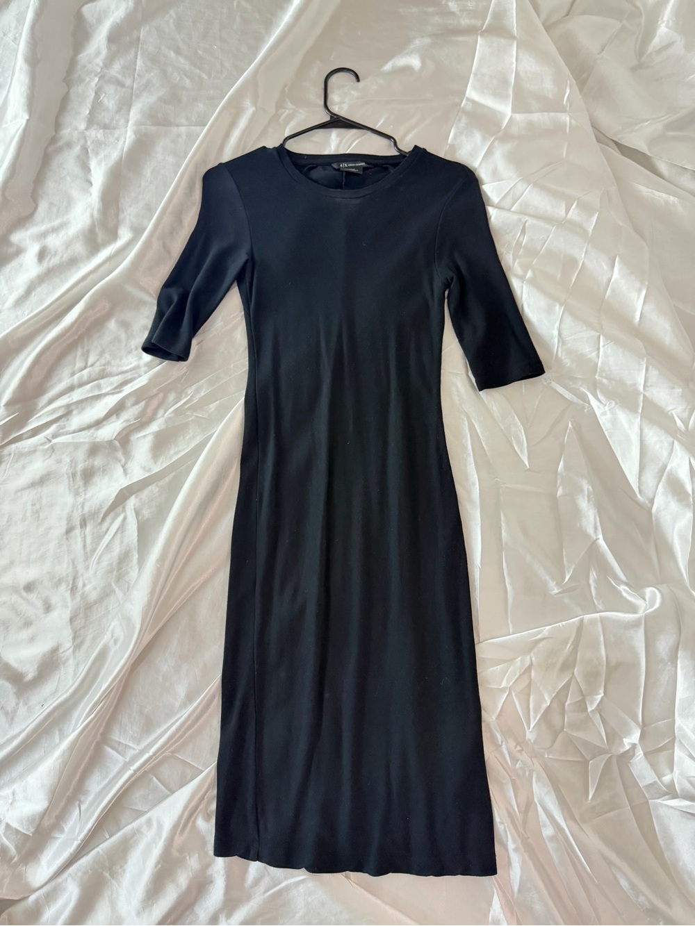 Armani Exchange Black Fitted Midi Dress